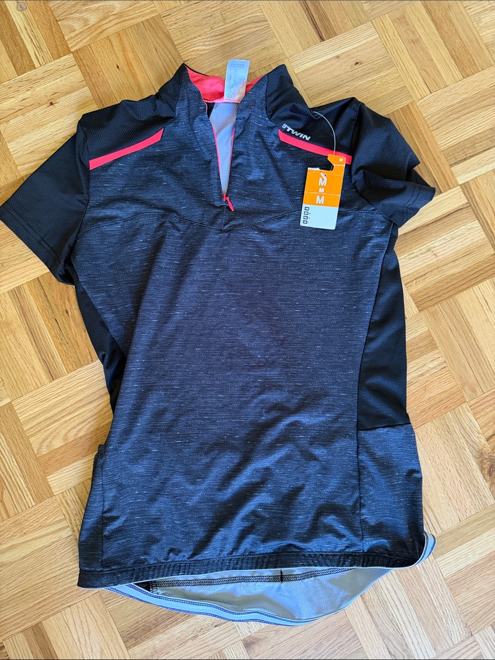 Women's Black Cycling Jersey with Pink Accents